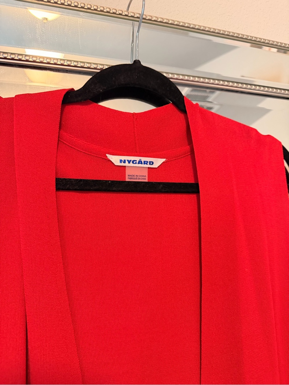 Nygard Vibrant Red Open-Front Vest